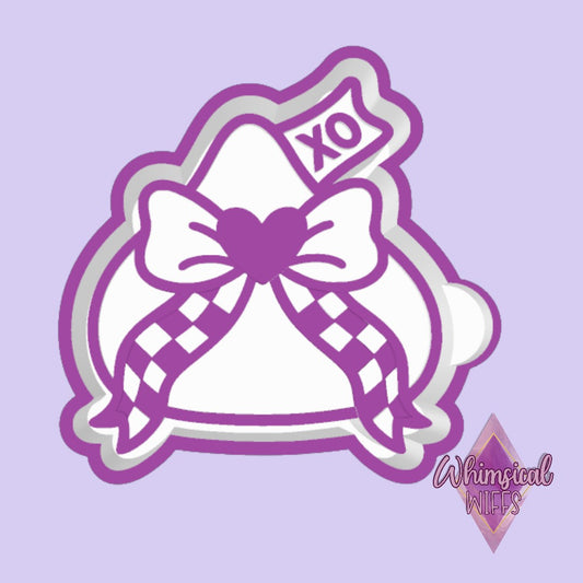 Checkered Bow Chocolate Kiss Mold