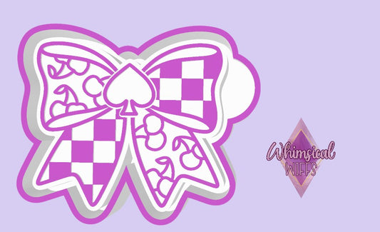 Checkered Cherry Spade Bow Mold