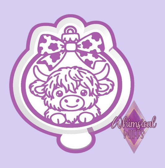 Christmas Highland Cow Ornament Mold