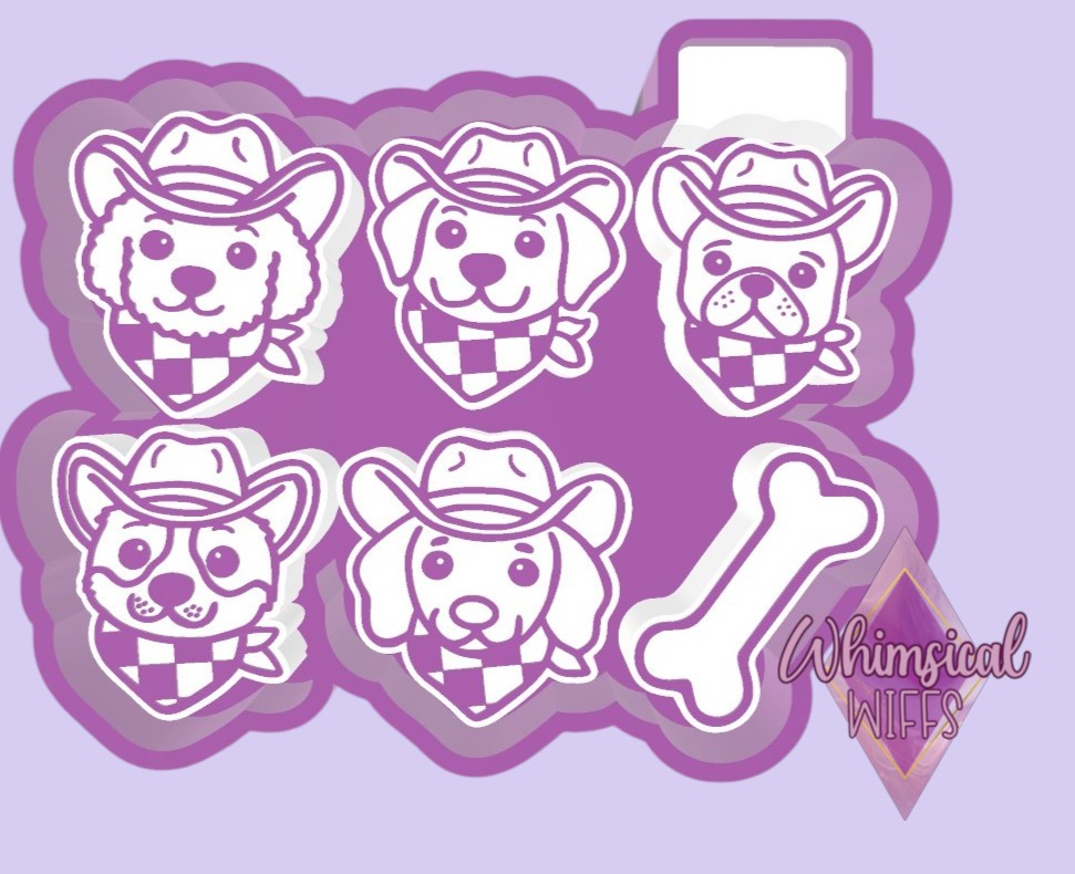 Cowboy Pups Itty Bitties Charm Mold Set