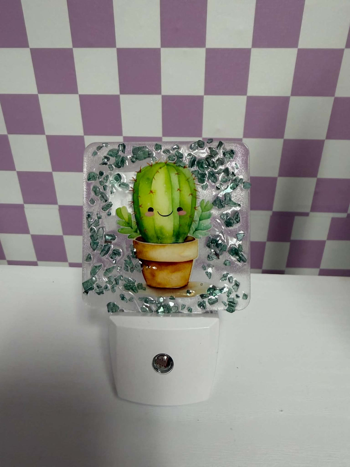Happy Cactus resin nightlight