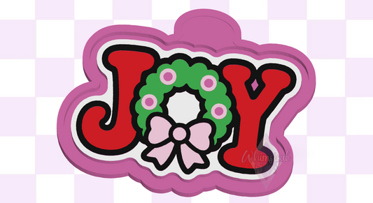 JOY Christmas Wreath design for a silicone freshie mold