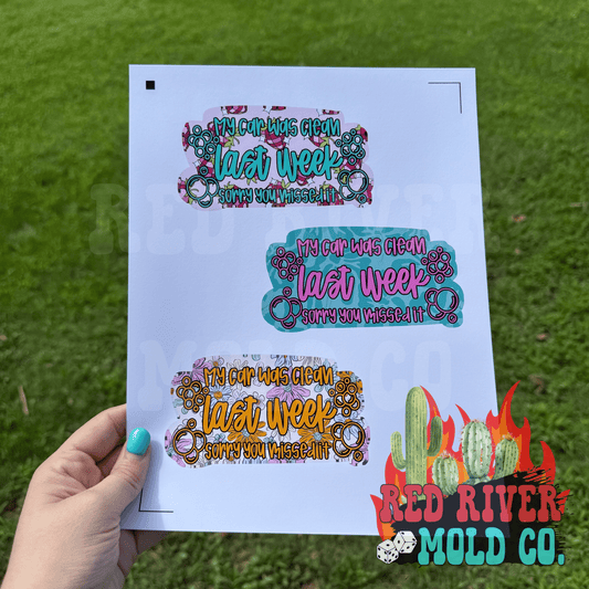 Whimsical Wiffs my car was clean last week cardstock grab bag (9 ct)
